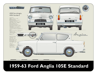 Ford Anglia 105E Standard 1959-63 Mouse Mat